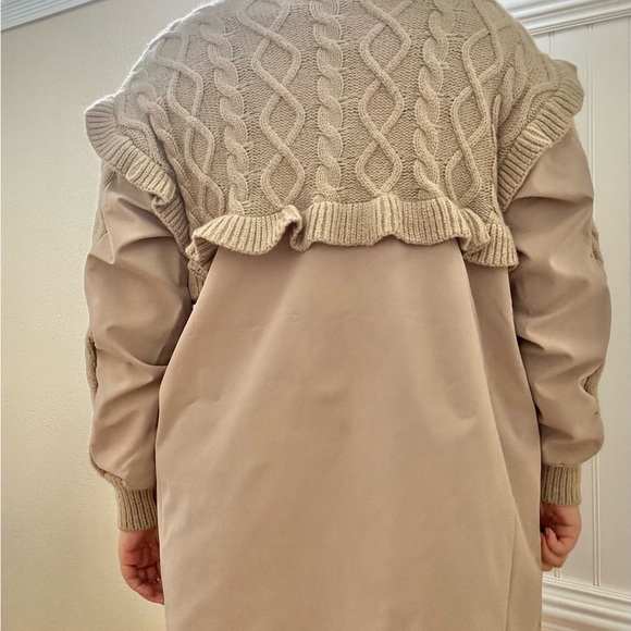 Elegant Beige Cable Knit Cardigan - Picture 13 of 13